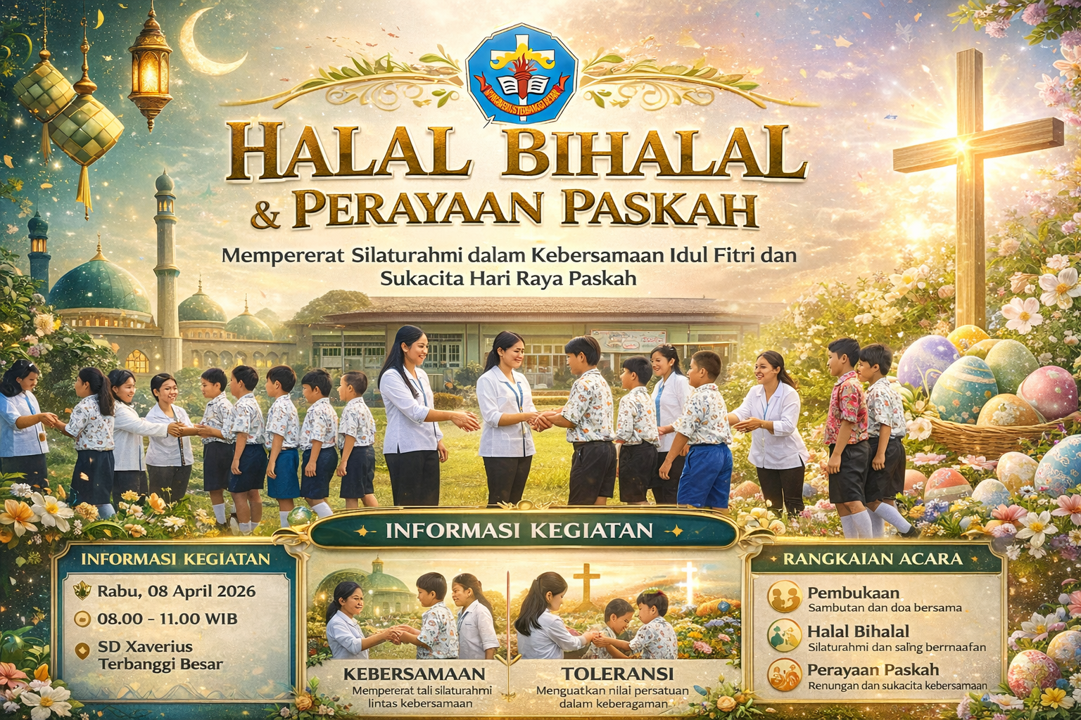Kebersamaan dalam Keberagaman: SD Xaverius Terbanggi Besar Gelar Halal Bihalal Idul Fitri dan Paskah Penuh Sukacita