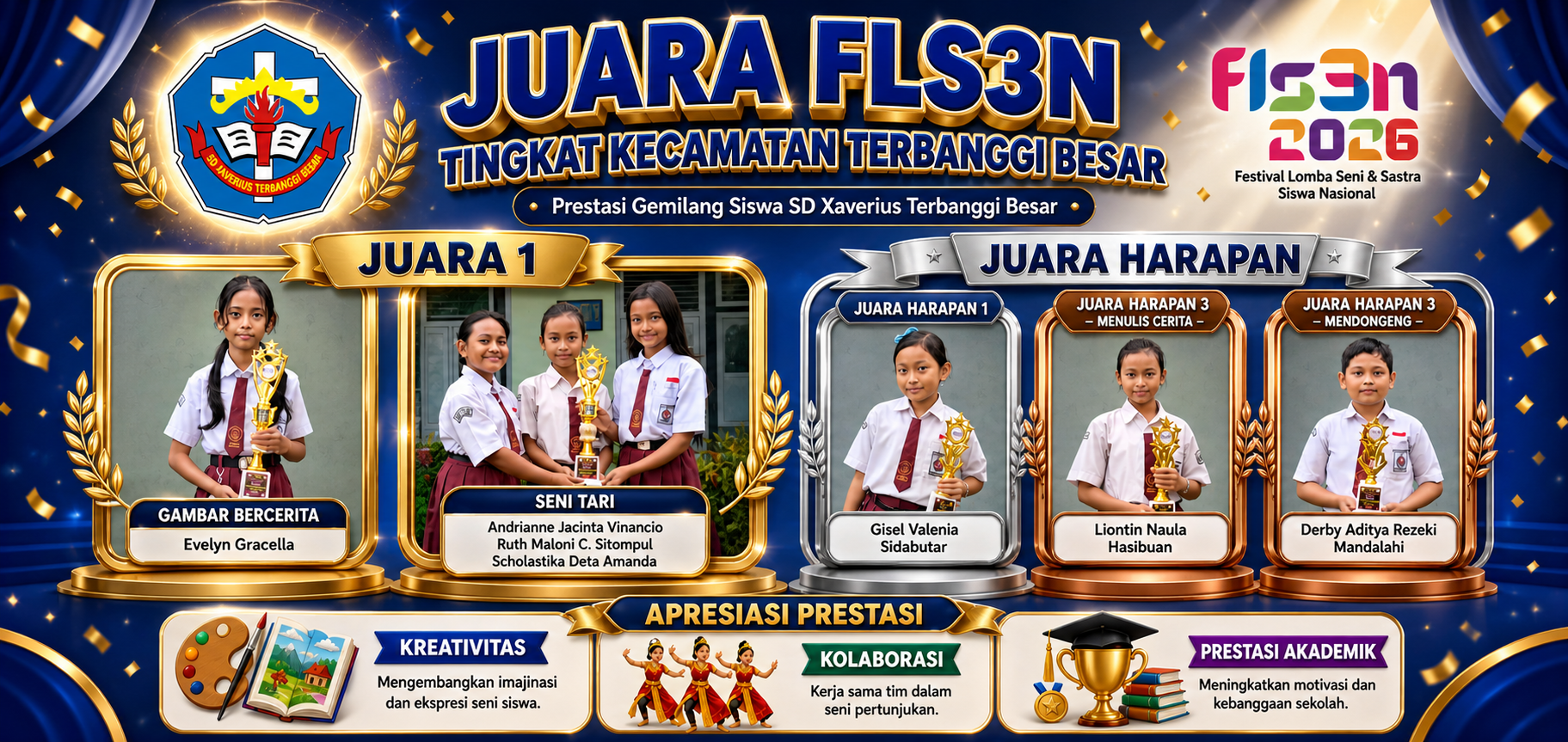 SD Xaverius Terbanggi Besar Raih Prestasi Gemilang di FLS3N 2026 Tingkat Kecamatan